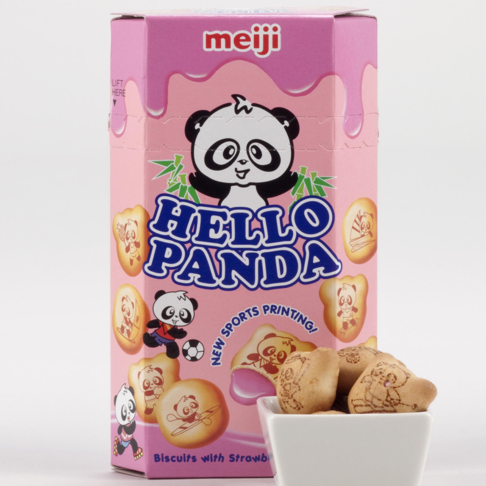 Meiji Hello Panda Strawberry Cookies 2.0 oz. (Pack of 6)