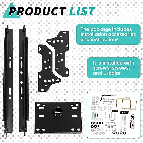 Miniatura 7 de ECOTRIC Enganche de remolque de cuello de cisne compatible con Ford F250 F350 1999-2016 Super Duty Kit completo de sistema de enganche de riel de