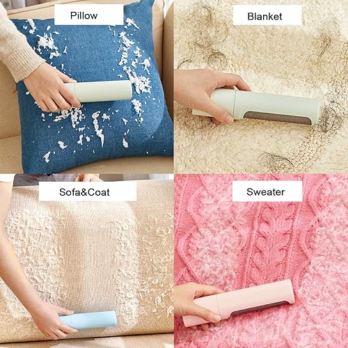 Miniatura 4 de Removedor de pelo para mascotas, cepillo reutilizable para pelusas autolimpiante, cepillo de rodillo para quitar pelusas para perros y gatos,