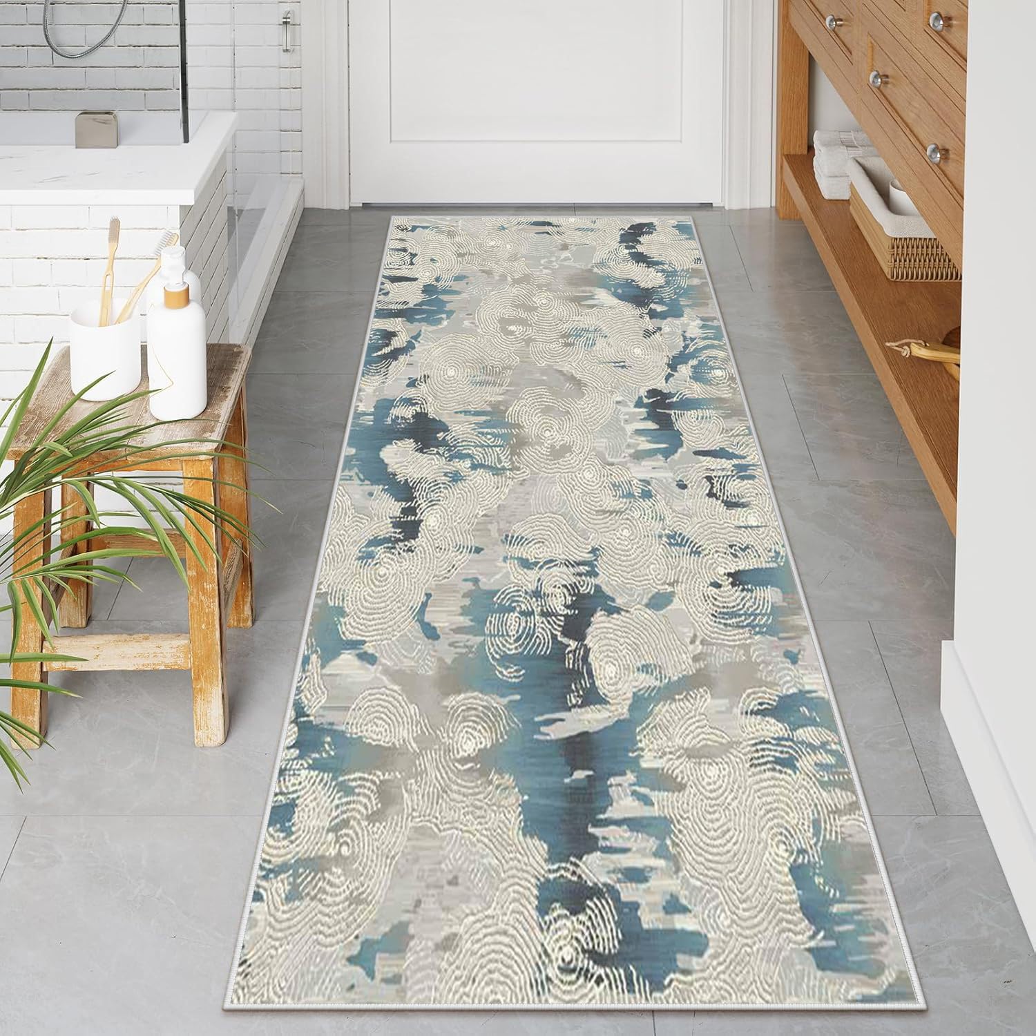 Alfombra De Pasillo 40x180 Cm - Estilo Rústico, Antideslizante Y Lavable A Máquina