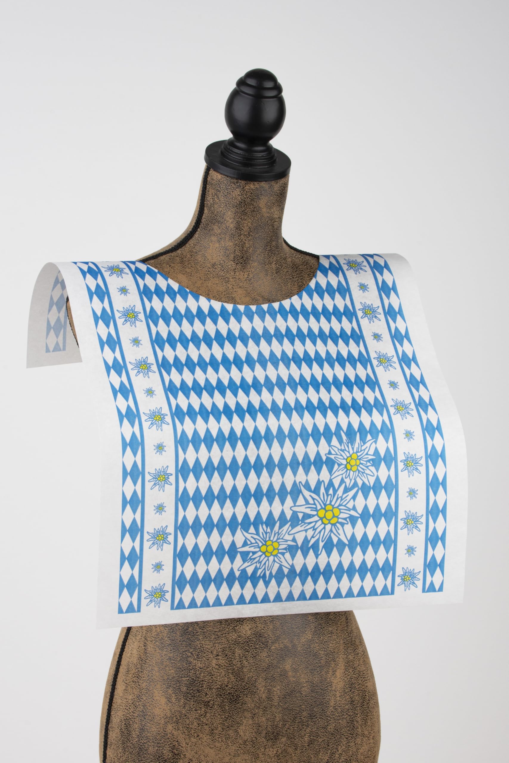 Lätzchen für Erwachsene 42 cm x 60 cm, aus saugstarkem Vlies Material, 100 Stück, Latz Oktoberfest Bayern