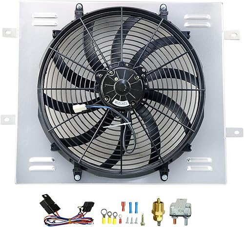 Ventilador eléctrico de aluminio de 16 pulgadas para Jeep Wrangler YJ TJ 2.4 2.5L L4 4.0L 4.2L L6 Gas