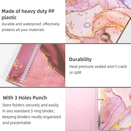 Miniatura 10 de Ospelelf Carpetas con bolsillos carpeta de plástico impermeable con dos pestañas de esquina fijas y 2 bolsillos incluye ranura para tarjetas de