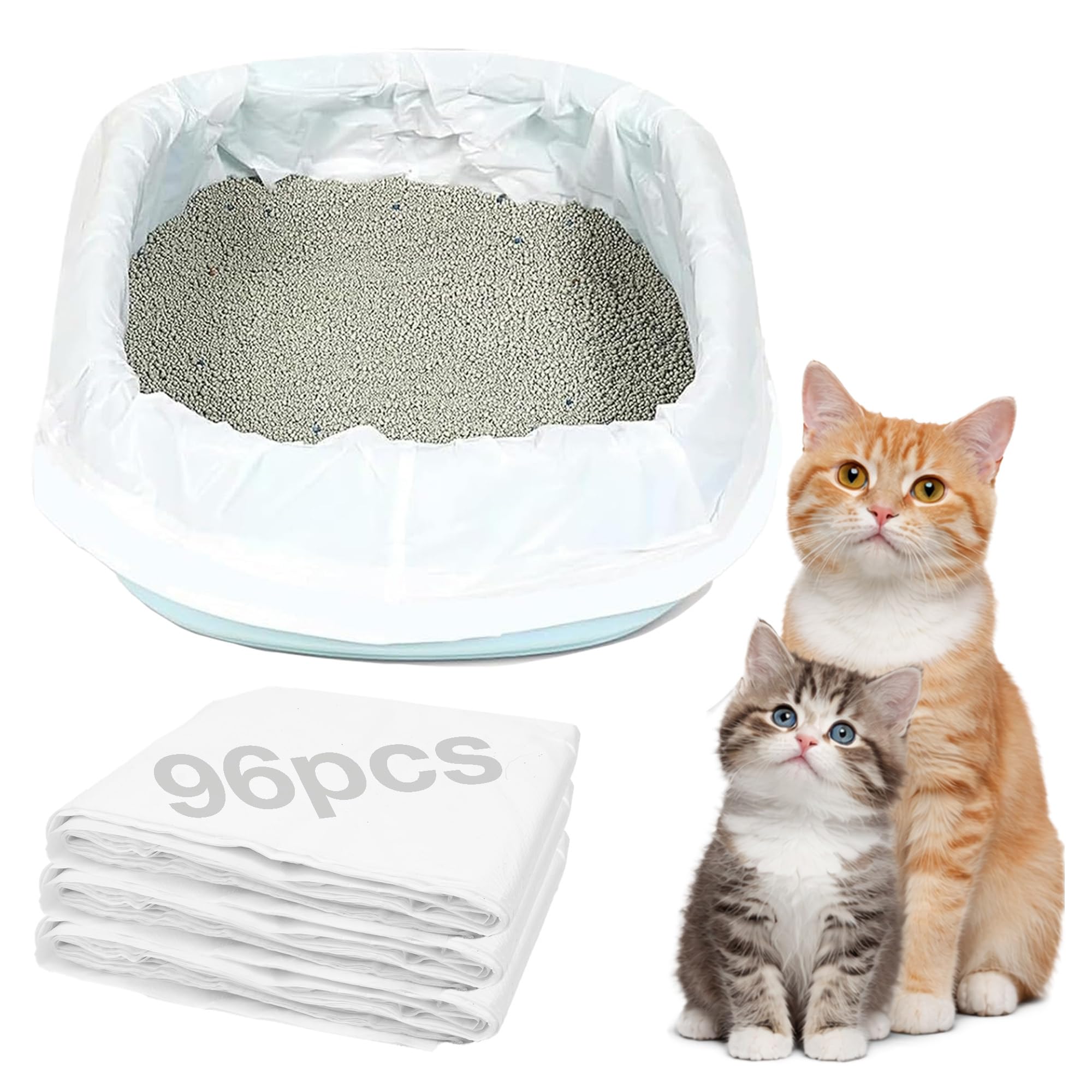D.a.y. Republic 1 Pack, 16 Bags 16 Kitty Cat Litter Trays Liners, Fits To Most Cat Litter Tray Liners, Easy To Dispose & Hygienic Cat Litter, For 40Cm X 30Cm
