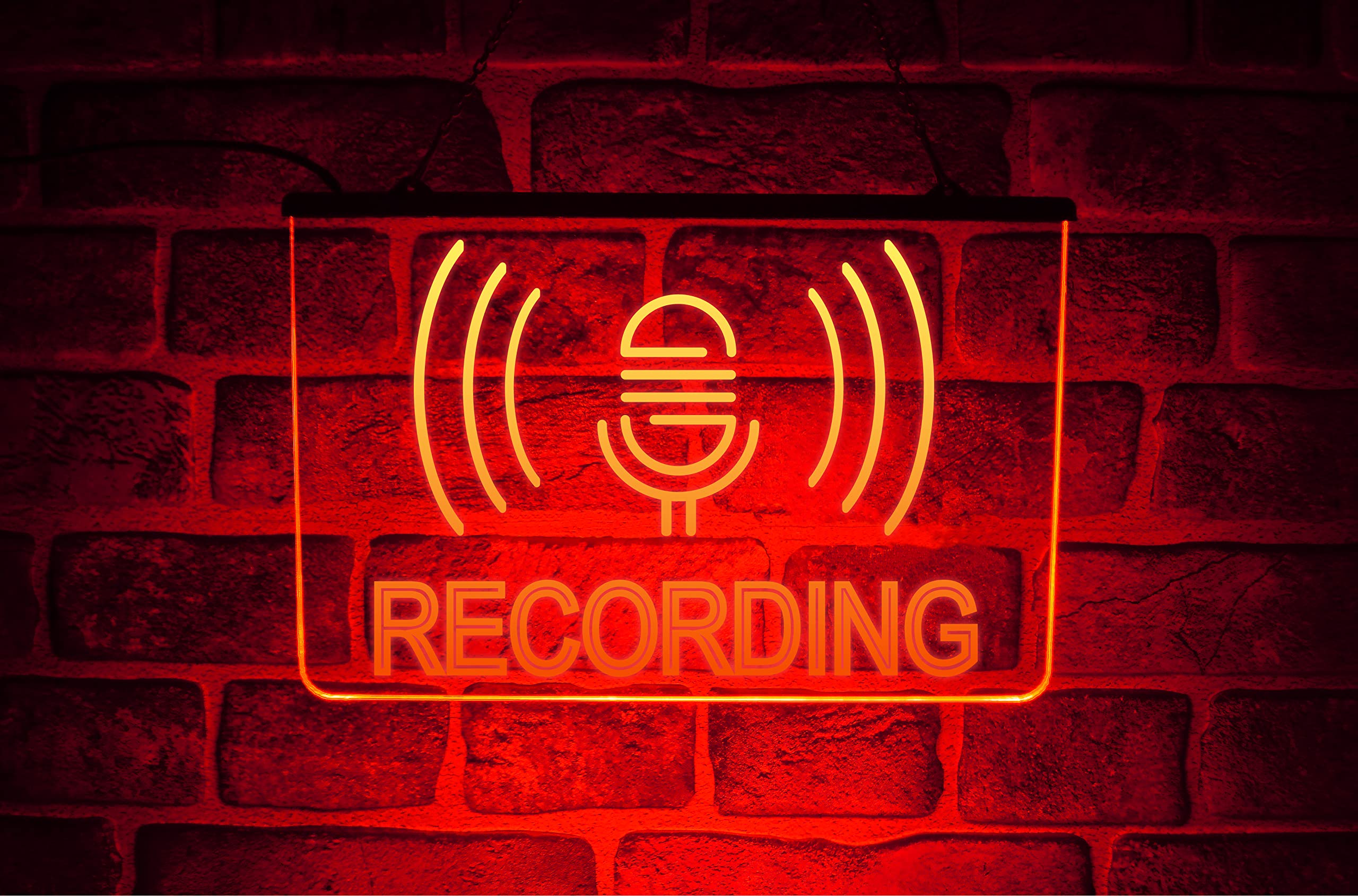 Recording On Air Neon LED Light Sign | Multicolour Hanging Display for Music Radio DJ Studio