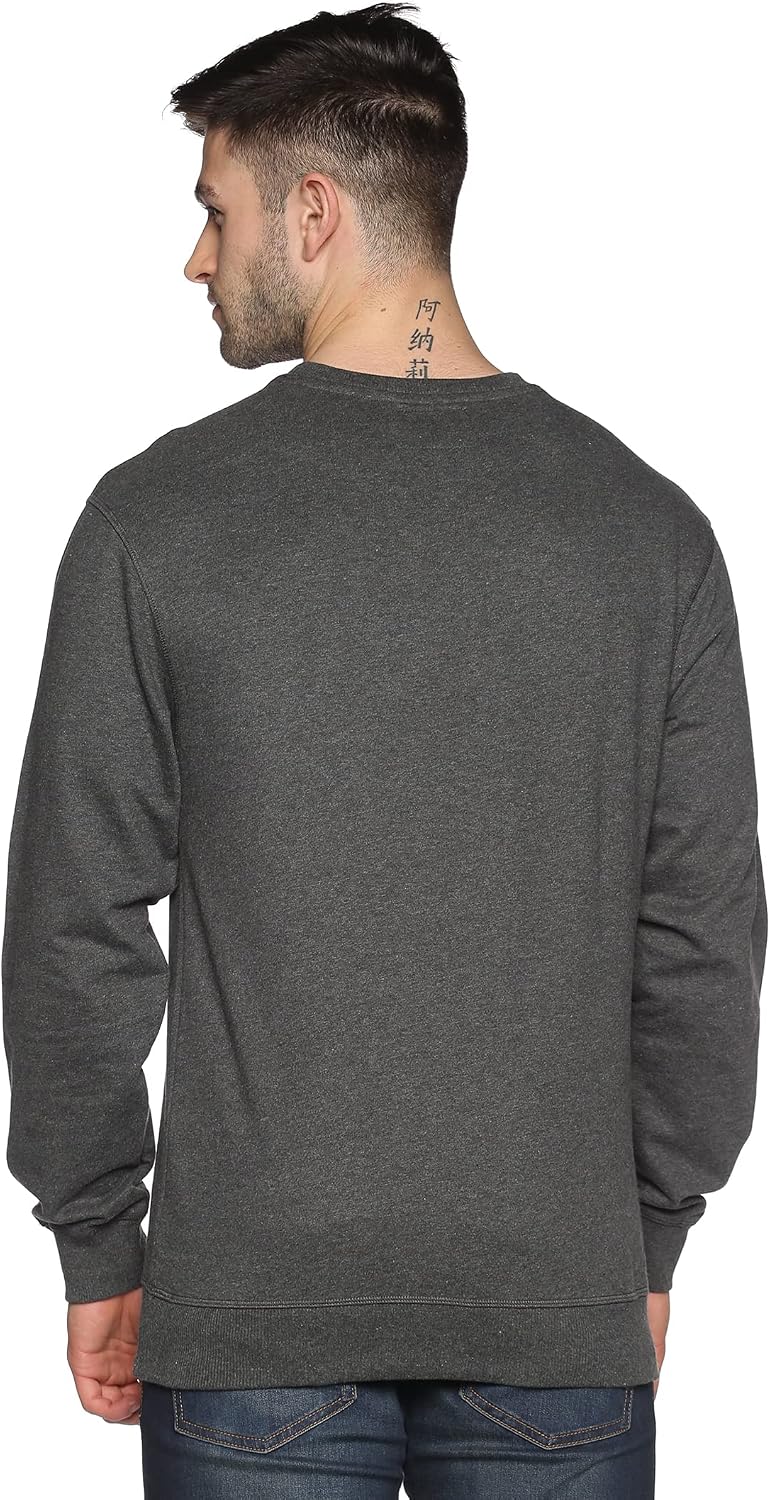 Sweatshirt for Men’s 100% Cotton Crewneck Long Sleeve Heavyweight Regular Fit Pullover Warm Plain Top