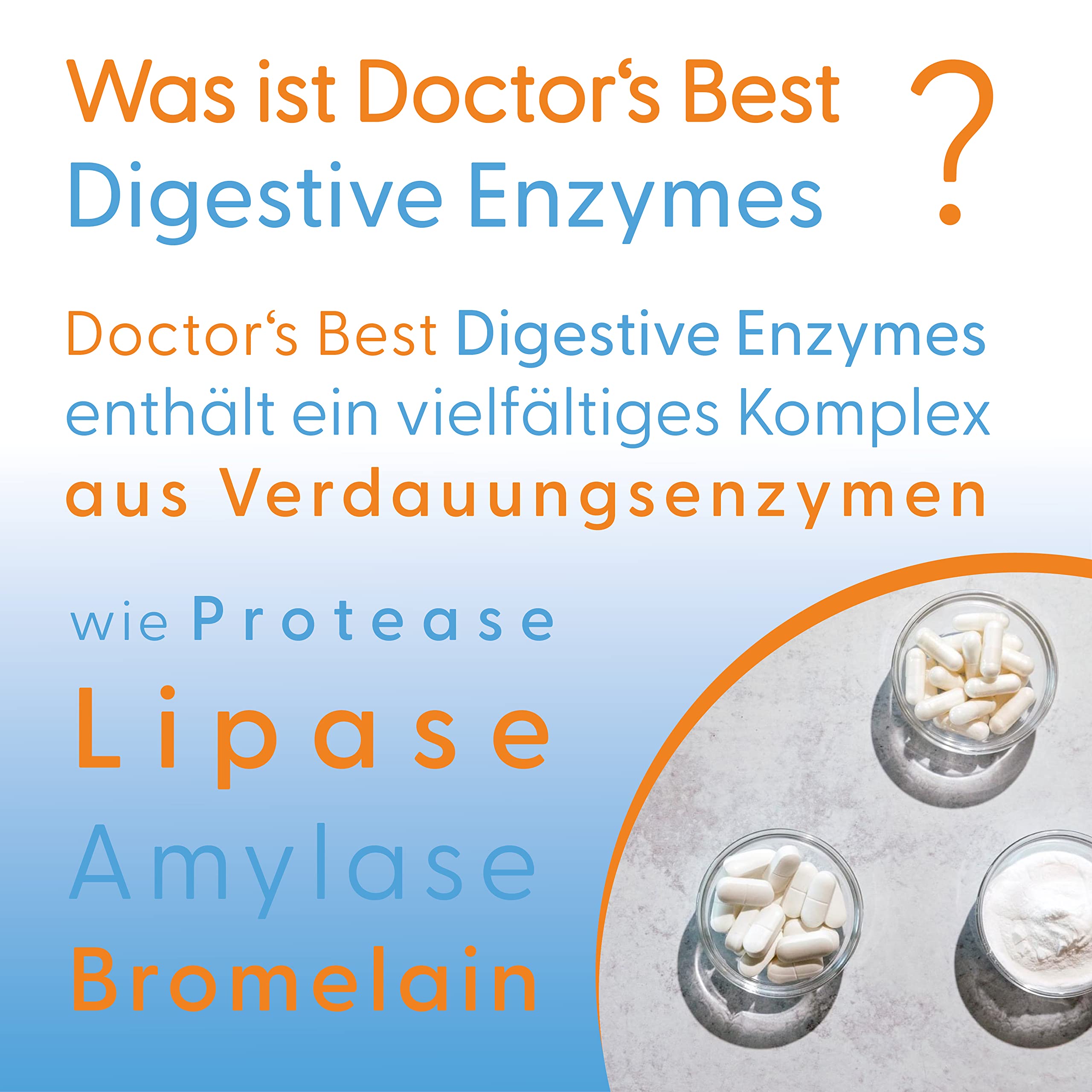 Doctor's Best, Digestive Enzymes (Verdauungsenzyme), 90 vegetarische Kapseln, Enzym-Mix, Laborgeprüft, Glutenfrei, Sojafrei, Ohne Gentechnik
