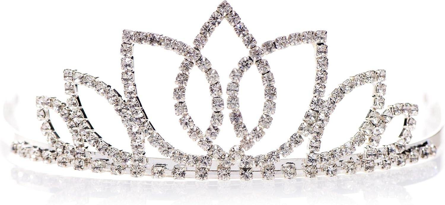 Anderson's Sparkling Tiana Tiara, 1 7/8 Inches, Queen Or Princess Tiara For Prom, Homecoming, Pageant, Wedding, School Dance, Award, Costume, Party, Event