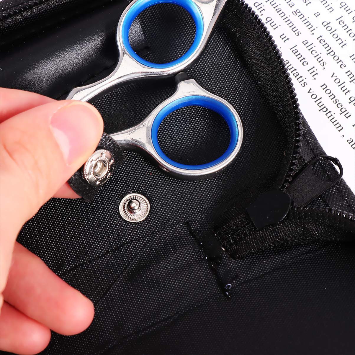 KALLORY 2 Pcs Hairdressing Scissors Case Scissors Bag Zipper Hair Salon Supplies Kit