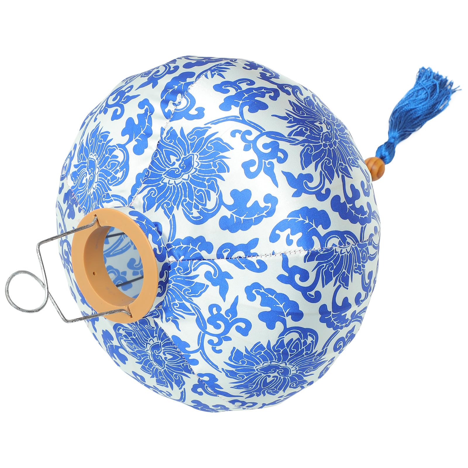 Farol Colgante de Estilo Chino Azul y Blanco de 12 Pulgadas, Linterna Decorativa de Tela para Decoración de Festivales y Exteriores, Adorno Tradicional Vietnamita para Bodas