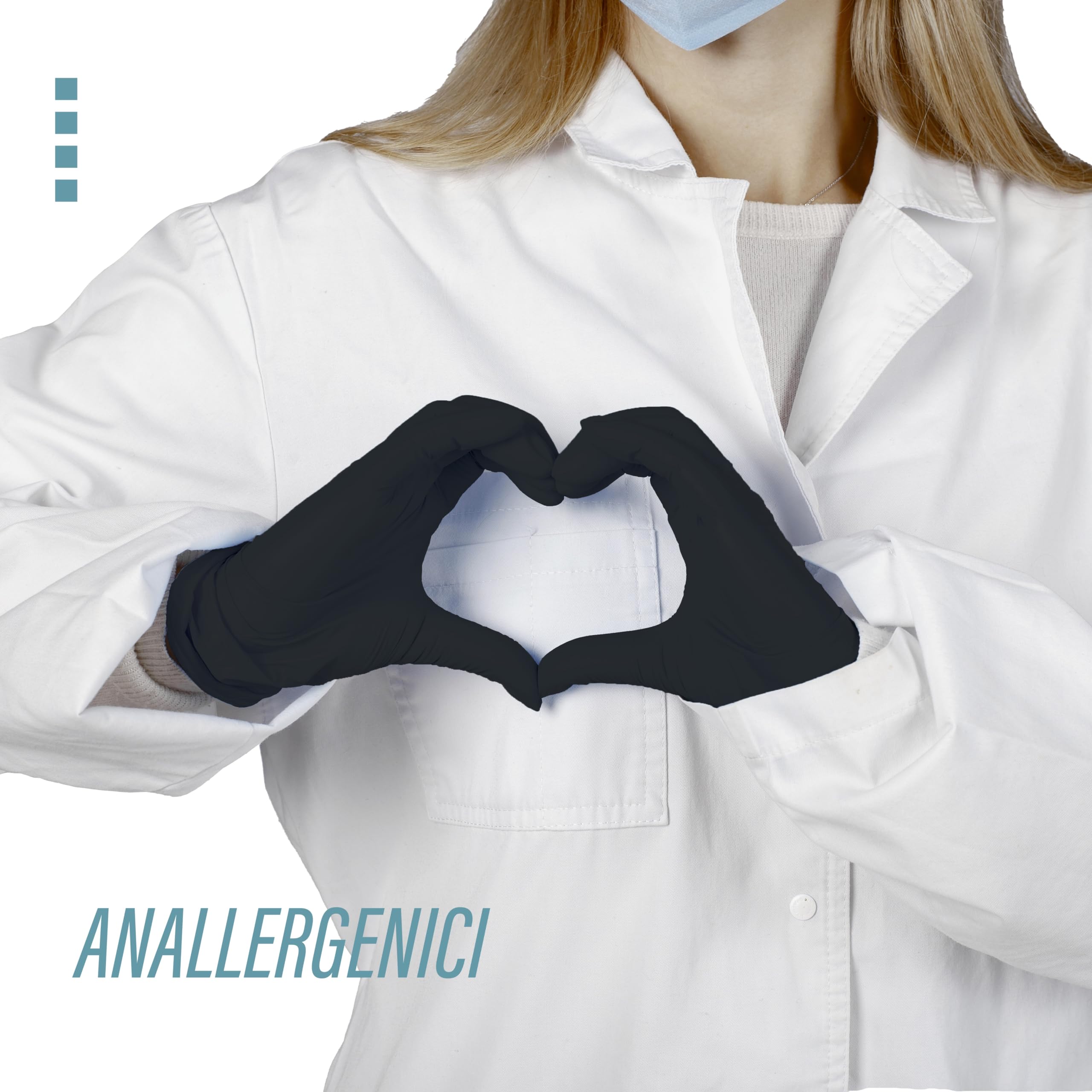 Guanti Monouso in Nitrile Neri Senza Polvere, Lattice e Talco con Microgrip Uso Professionale - Guanti Usa e Getta per ambito Tecnico, Industriale, Alimentare - 1000pz - 4g (L)