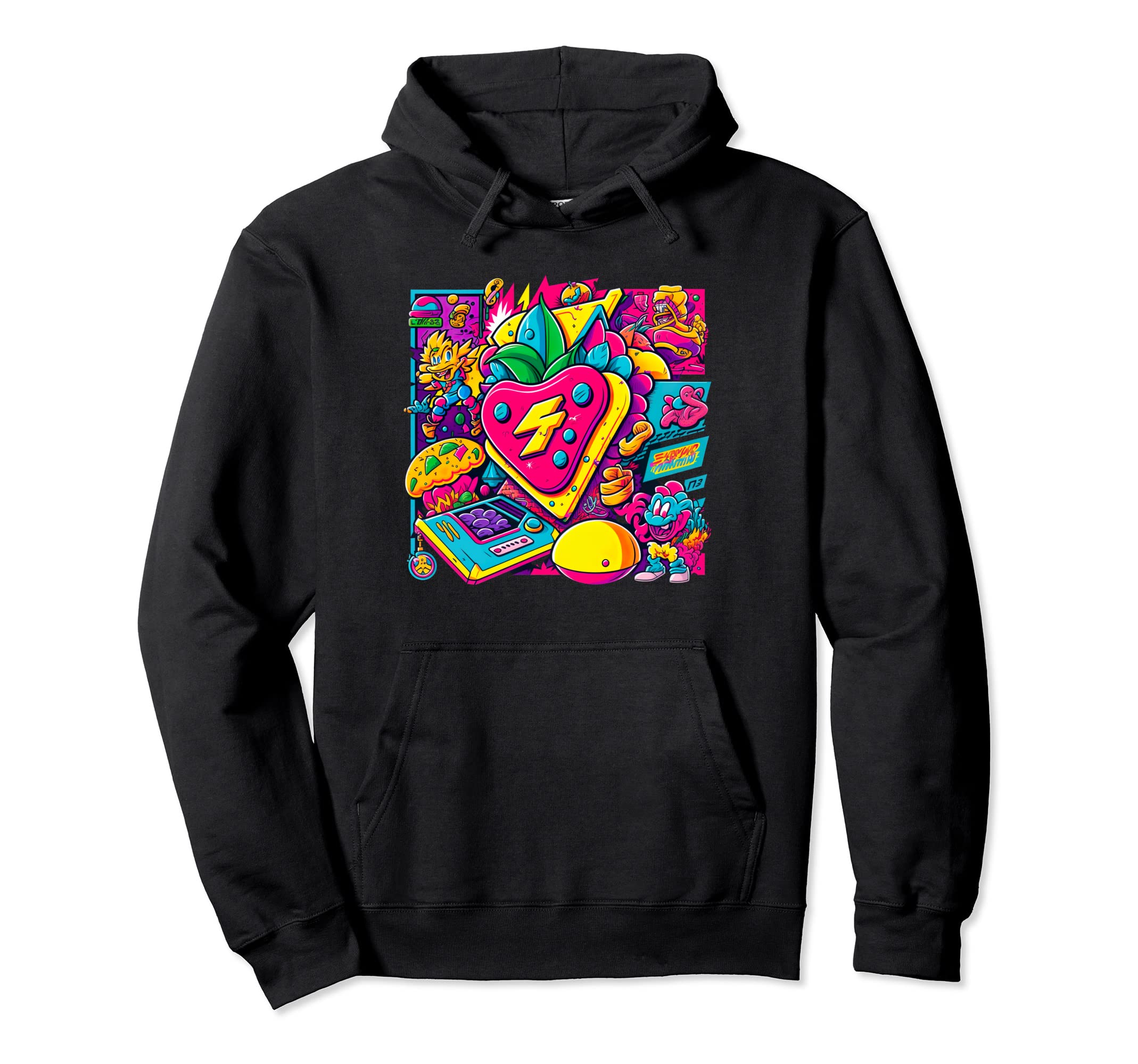 80s Pop Gaming 80s Popstyle Cartoon For all, who Love 80s Pullover Hoodie