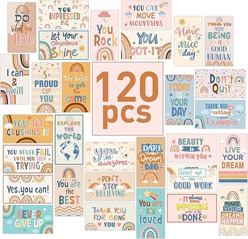 Miniatura 14 de Outus 120 tarjetas con citas motivacionales de motivación, agradecimiento, gratitud, motivación comercial, 30 estilos, 3.5 x 2 pulgadas