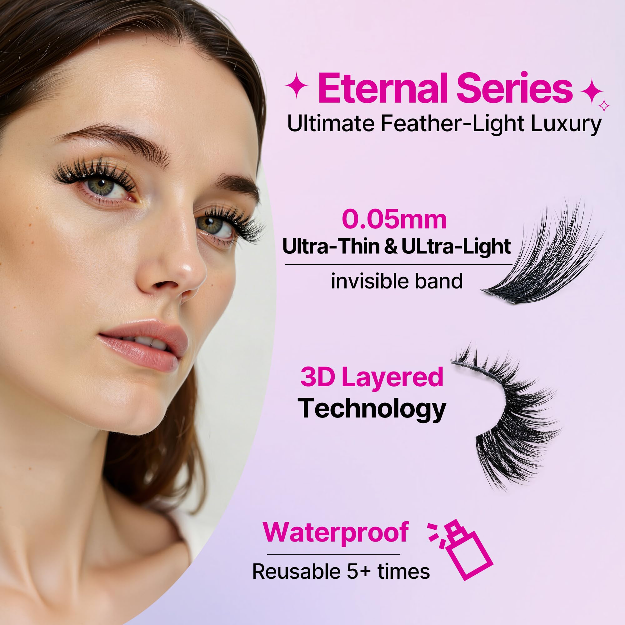 VEYESBEAUTY Wimpern Extensions Set Cluster Lash Extension BARE43 10-18mm