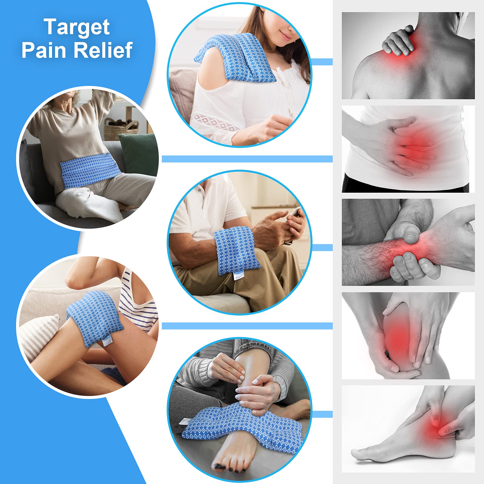 Atsuwell Microwave Heating Pad for Pain Relief, 7 x 12" Heating Pad