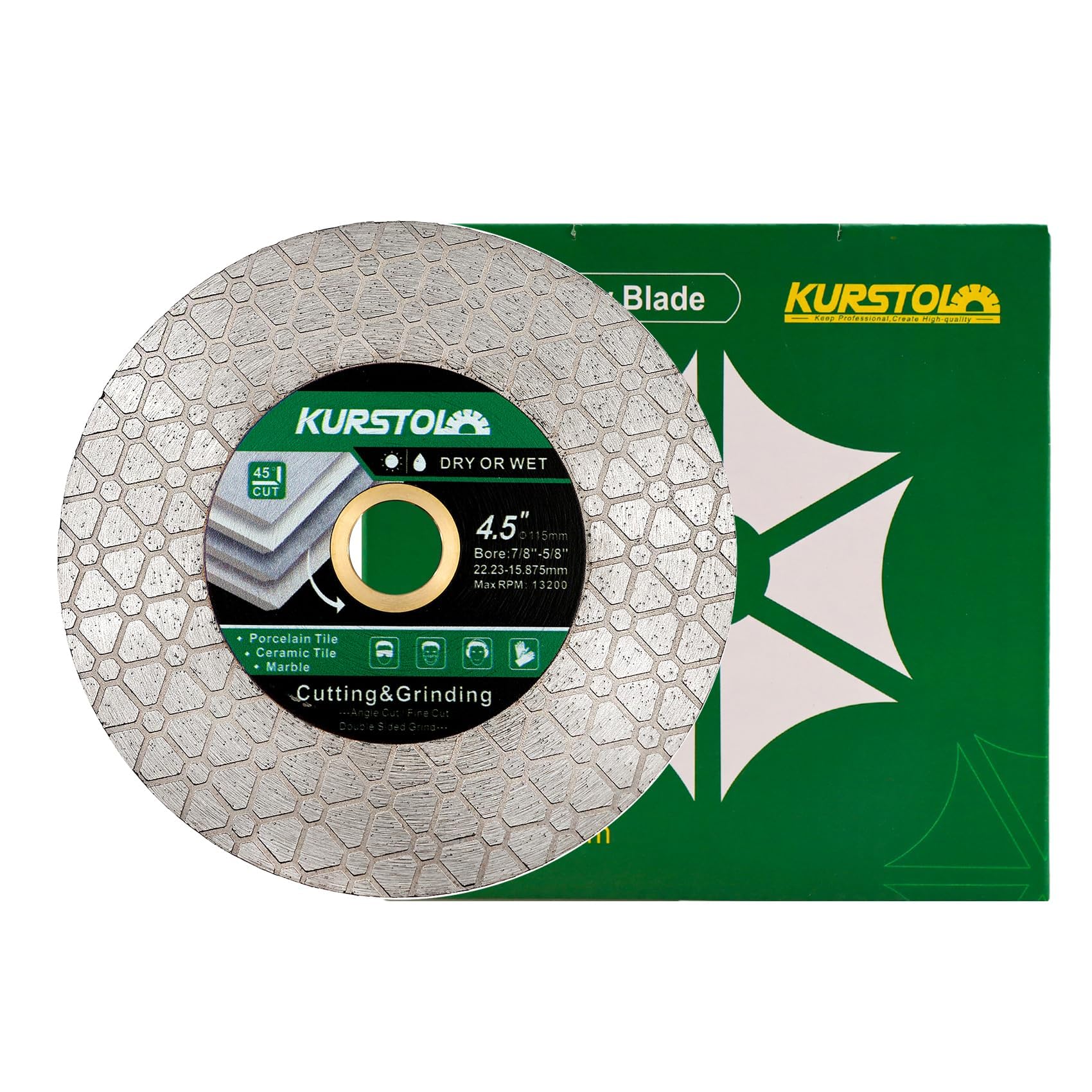 Disco Diamante Porcelanico - 115mm Doble Cara Disco Corte Rectificado para Cerámica Porcelanico Azulejos Mármol Piedra Artificial, Agujero 22,23-15,875mm