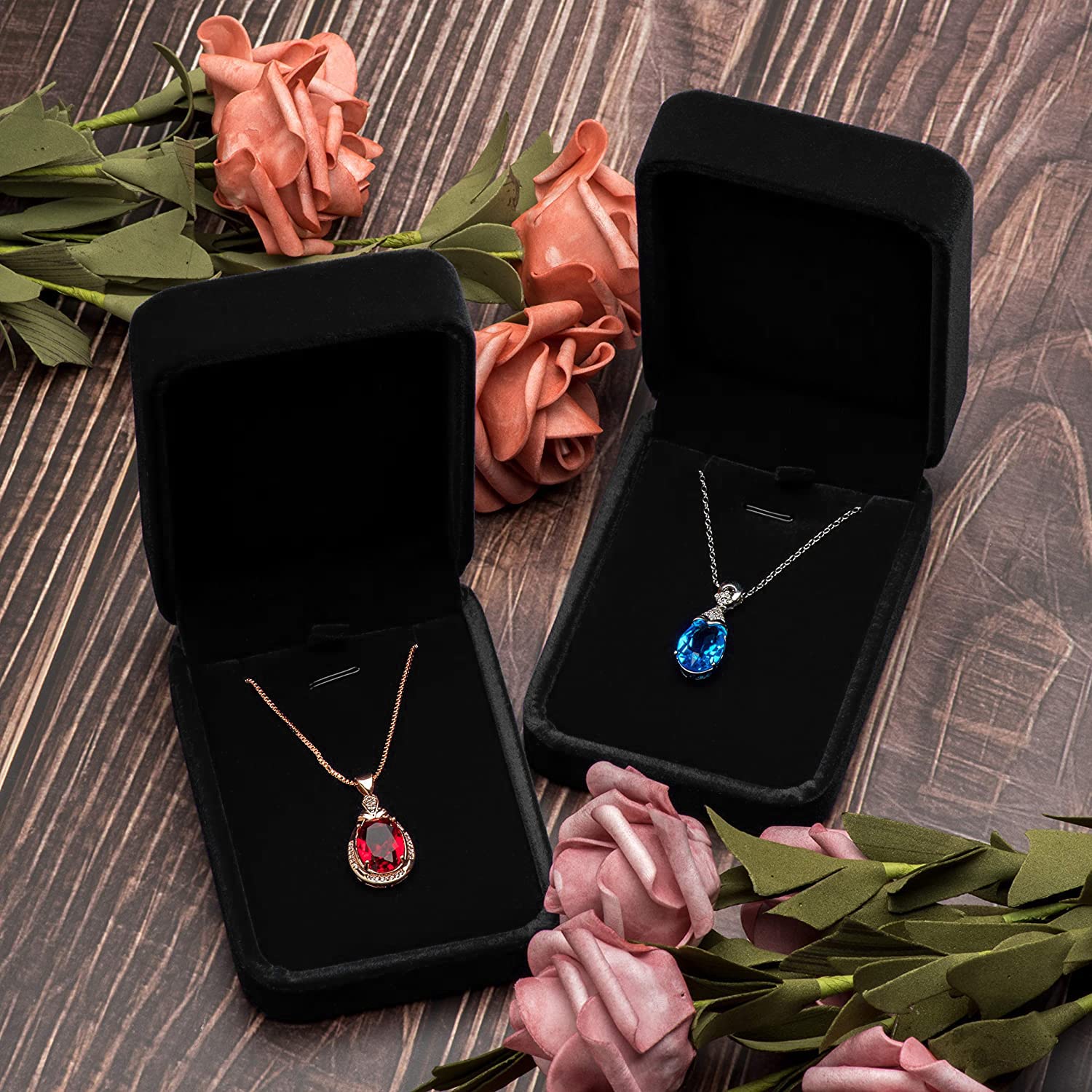 2 pezzi in velluto a forma di collana (nero)