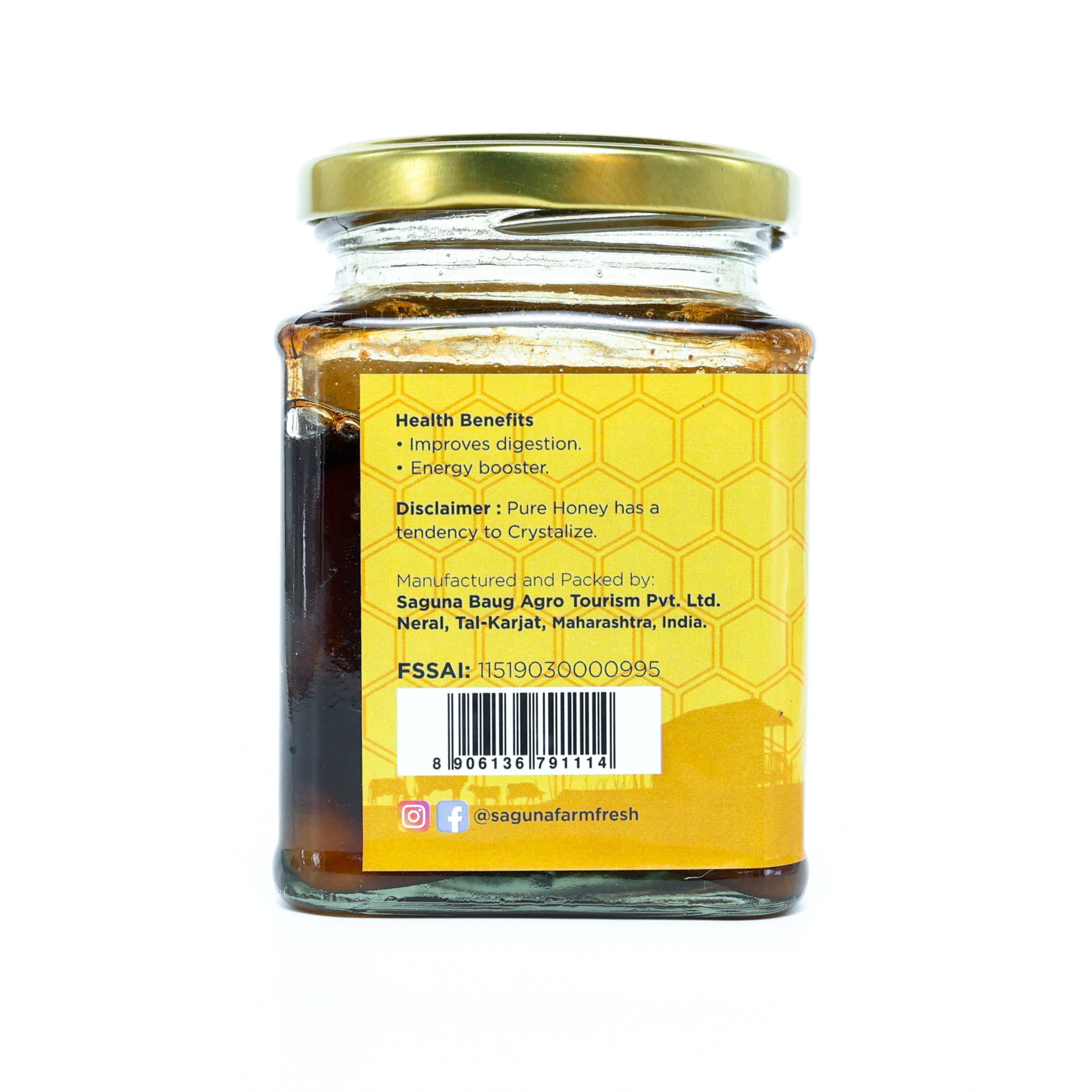 Saguna Baug Natural Sunflower Nectar Raw Honey - 250gm | Unprocessed, Unpasteurized, No Artificial Sugar or Colour Adulteration 2