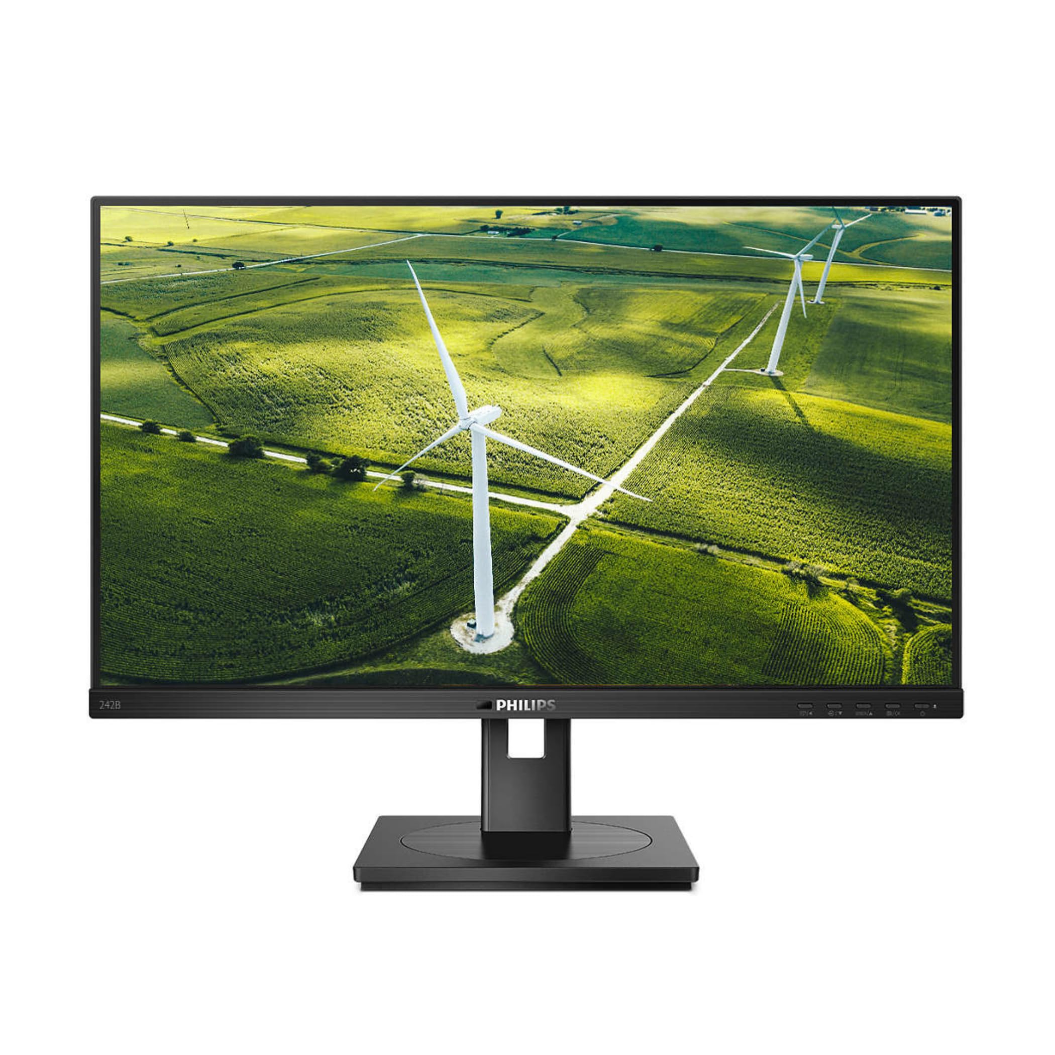 PHILIPS 242B1G - Monitor FHD da 24", 75 Hz, 4 ms, IPS, altoparlanti, hub USB, regolazione dell'altezza, monitor verde (1920 x 1080, 250 cd/m², HDMI/VGA/DP)