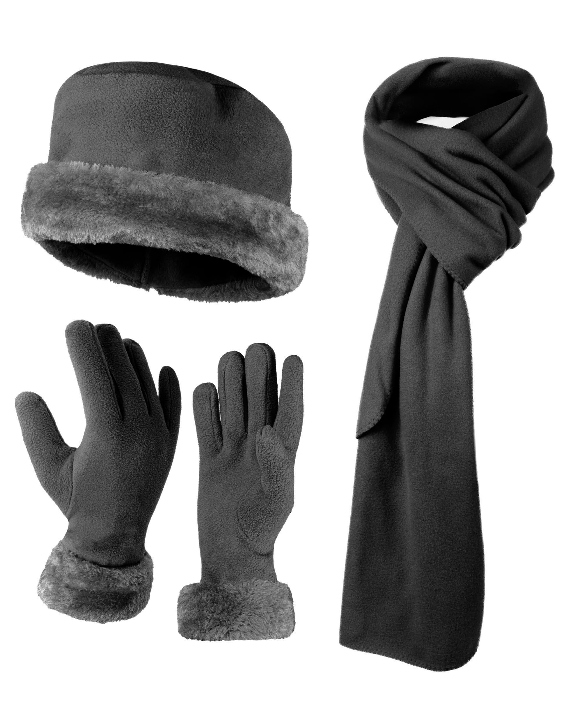 boxed-gifts Women's Warm Fleece Winter - Women's Hat and Glove Set + Hats Gloves Scarves for Women