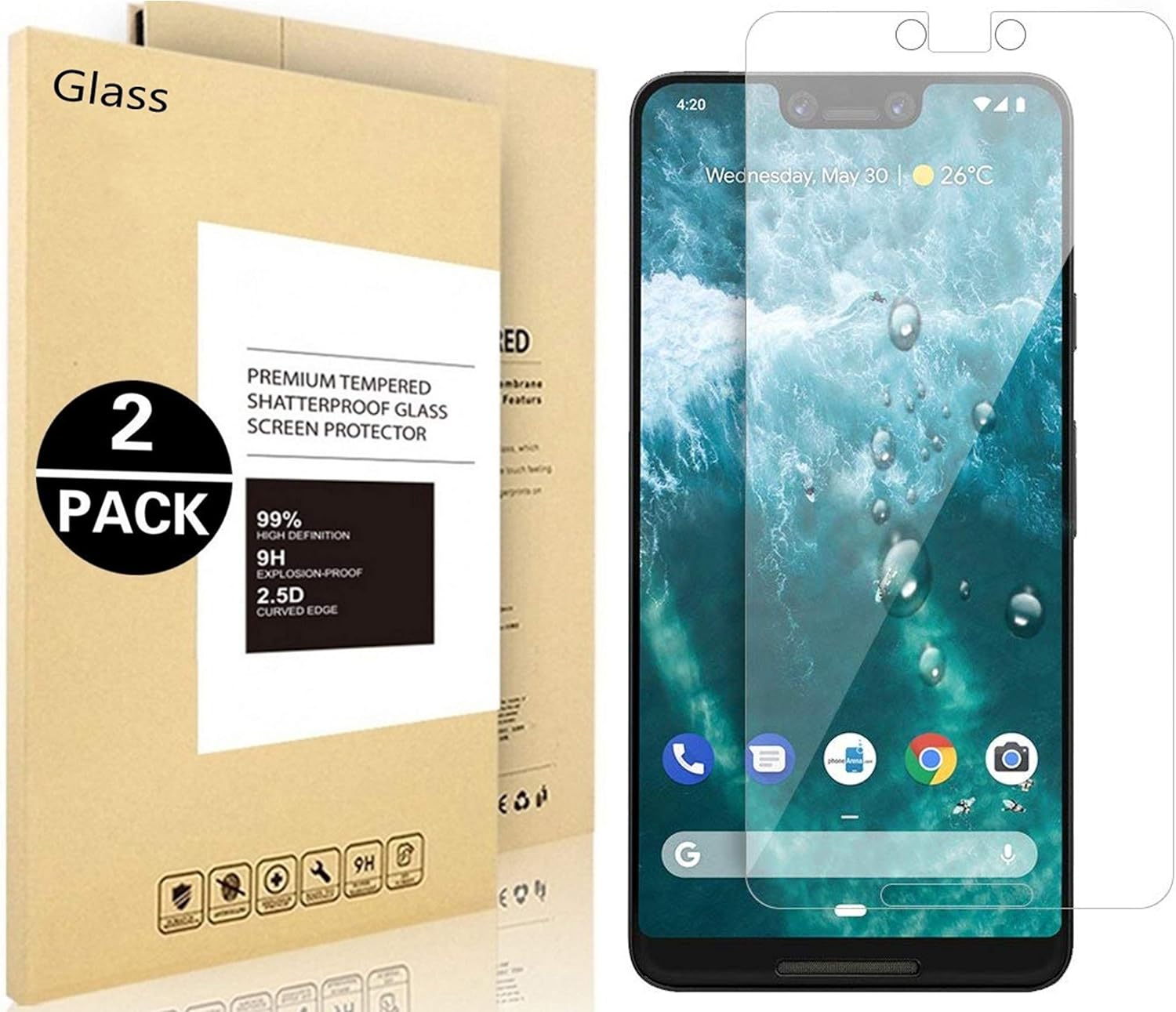 Google Pixel 3 XL Screen Protector, Vigeer [0.3mm, 2.5D
