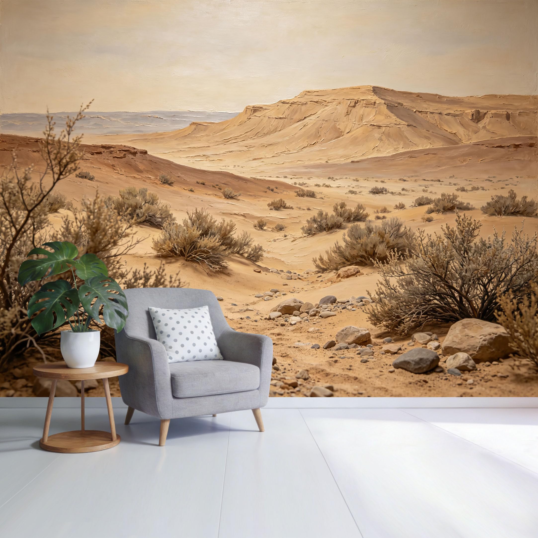 Custom Size Wall Mural Desert Canyon Landscape Sand Dune Rocks and Shrubs Scenic View SelfAdhesive Wall Fabric Removable Wallpaper for Home Office Decor