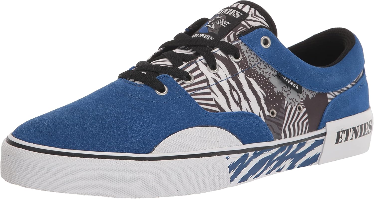 Etnies Men's Factor Low Top Skate Shoe, Blue/Black/White, 6.5