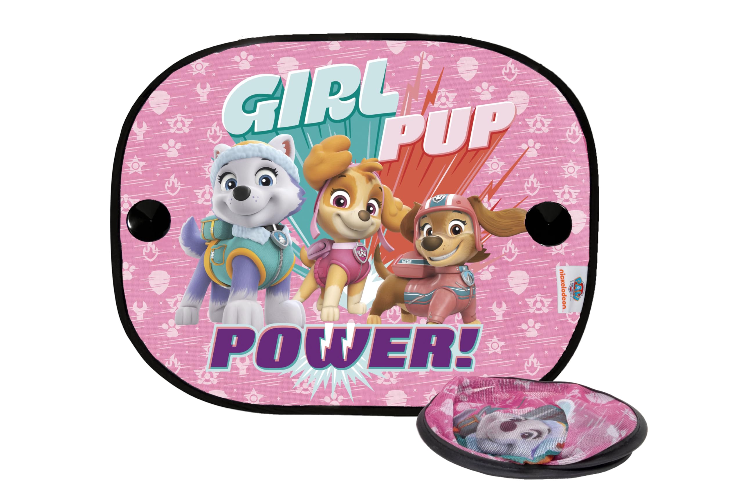 Paw Patrol Lot de 2 Rideaux latéraux microperforés de la Pat' Patrouille Roses avec Les Personnages Skye, Liberty et Everest. Protège des Rayons du Soleil et de la Chaleur