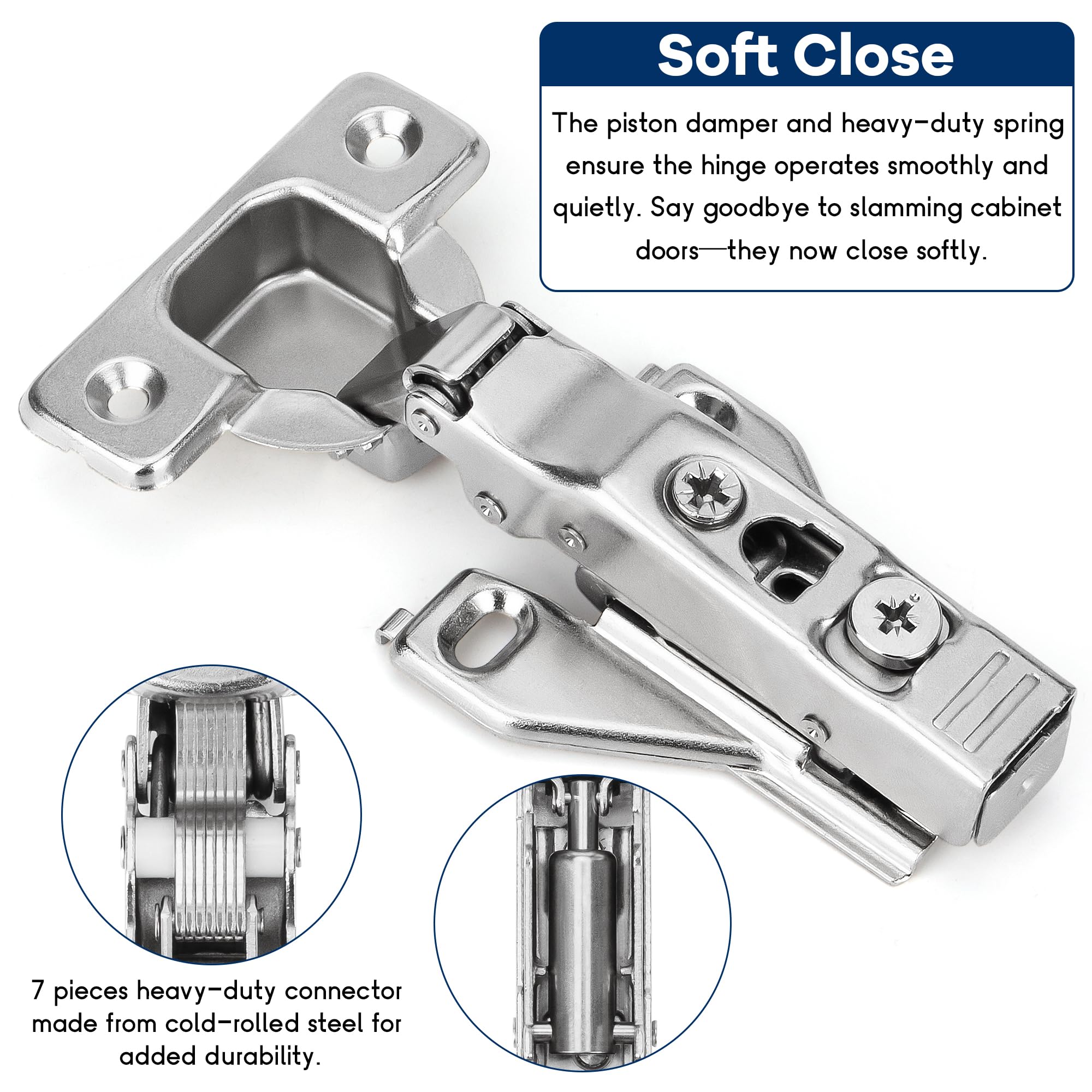 johnleeknbページ 2 Pack 1/2'' Overlay Face Frame Soft Close Hidden Cabinet Hinges
