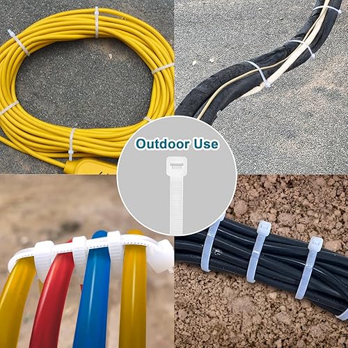 Miniatura 6 de Bridas blancas de 14 pulgadas (paquete de 1000), transparentes, 50 libras, resistentes a los rayos UV para uso en exteriores LOCKLOCK