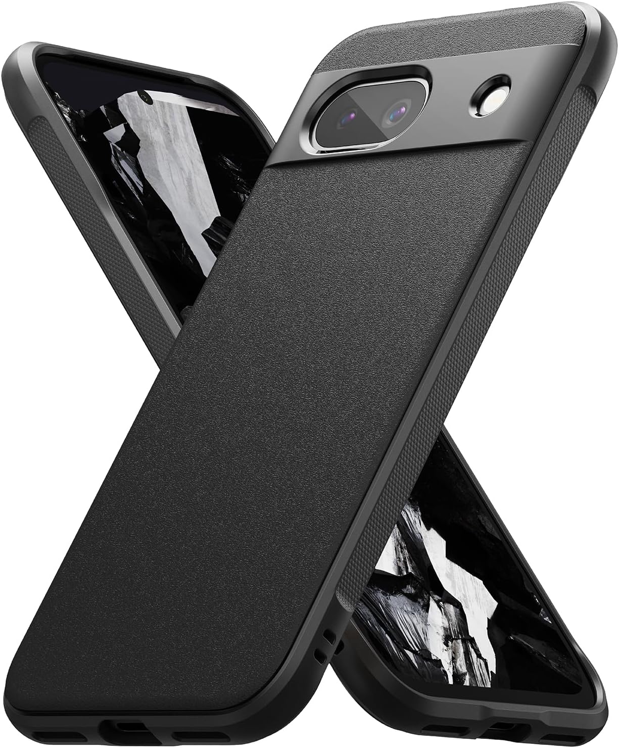 Ringke Onyx Case Compatible with Google Pixel 8a [Black] + Dual Easy Film Compatible with Google Pixel 8a