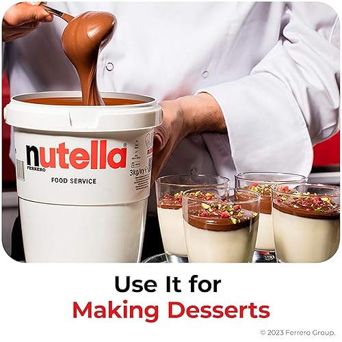 Miniatura 4 de Nutella Tina de servicio de alimentos para untar avellanas, suministros para hornear, ideal para restaurantes y panaderías, dos tinas a granel, 13.2