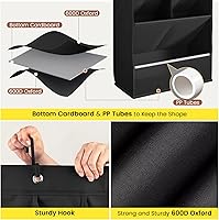 Vista 3 de Over the Door Shoe Rack with Large Deep Pockets, Door Shoes Organizer for Closet, Hanging Boots Shoe Rack, Behind the Door Narrow Shoe Holder