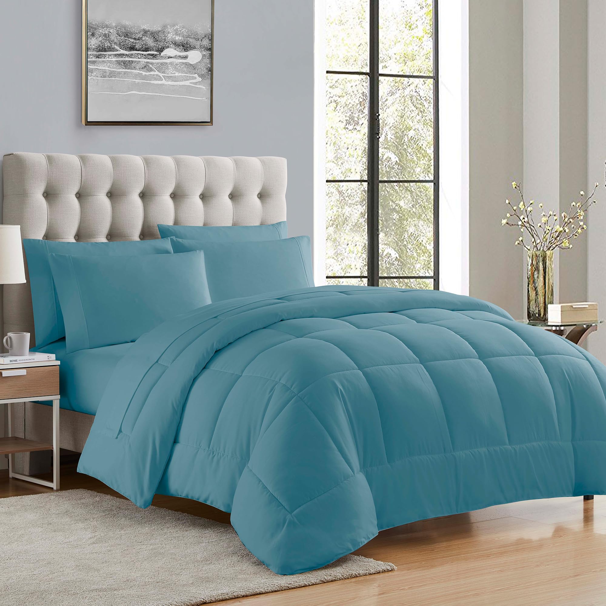 Sweet Home Collection  Comforter , Misty Blue, Twin