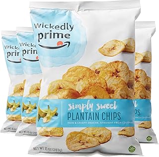 Wickedly Prime Plantain Chips, Simple & Slightly Sweet, 10 Ounce (Pack of 4)