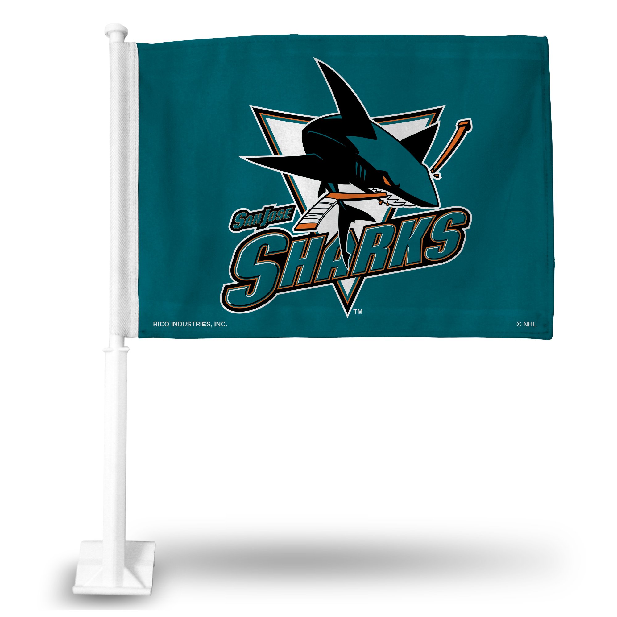 Rico Industries NHL Car Flag with included Pole, San Jose Sharks