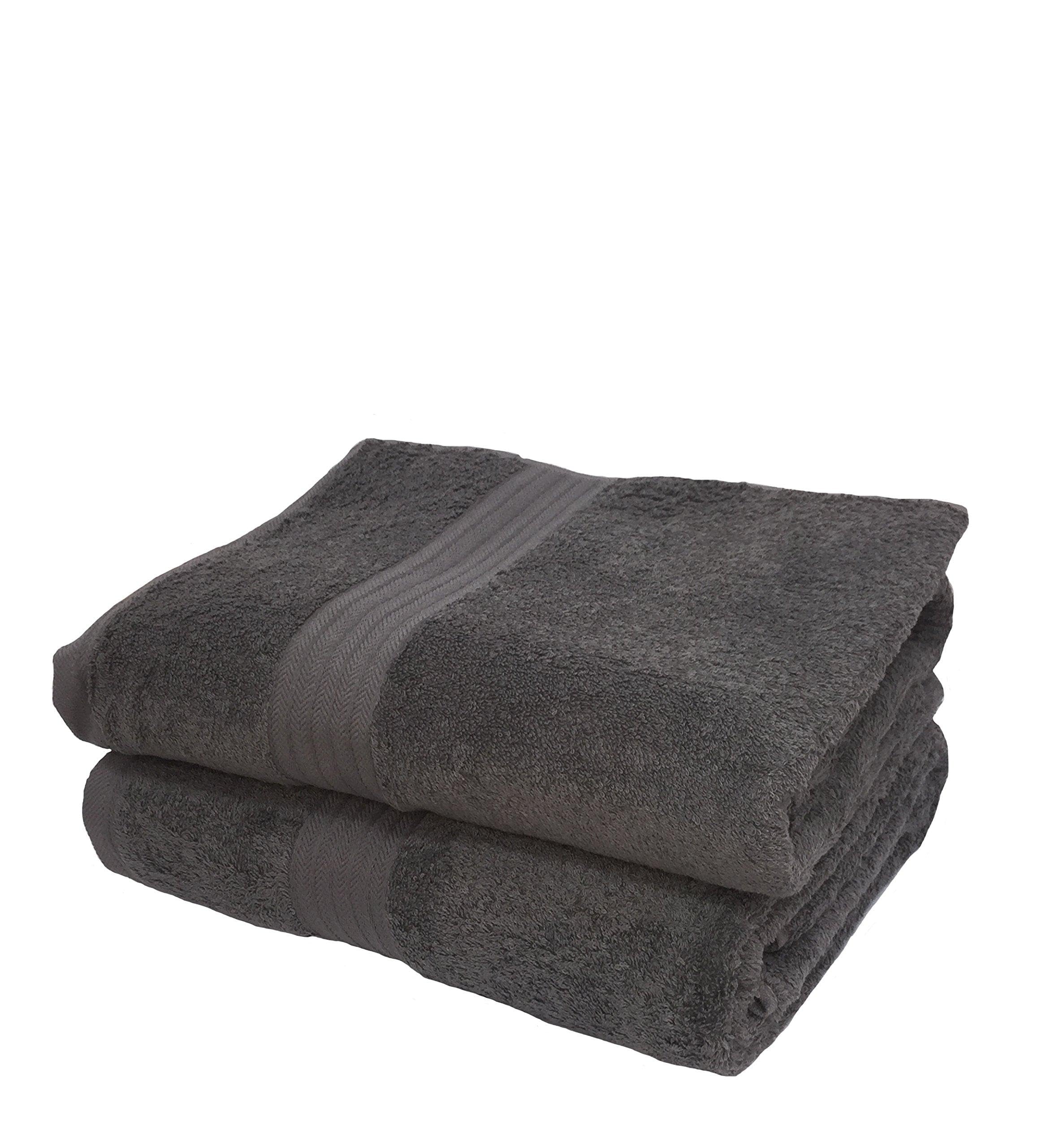 HomeHarmony Pair Of Luxury Egyptian Cotton 550gsm Bath Sheets (Grey)