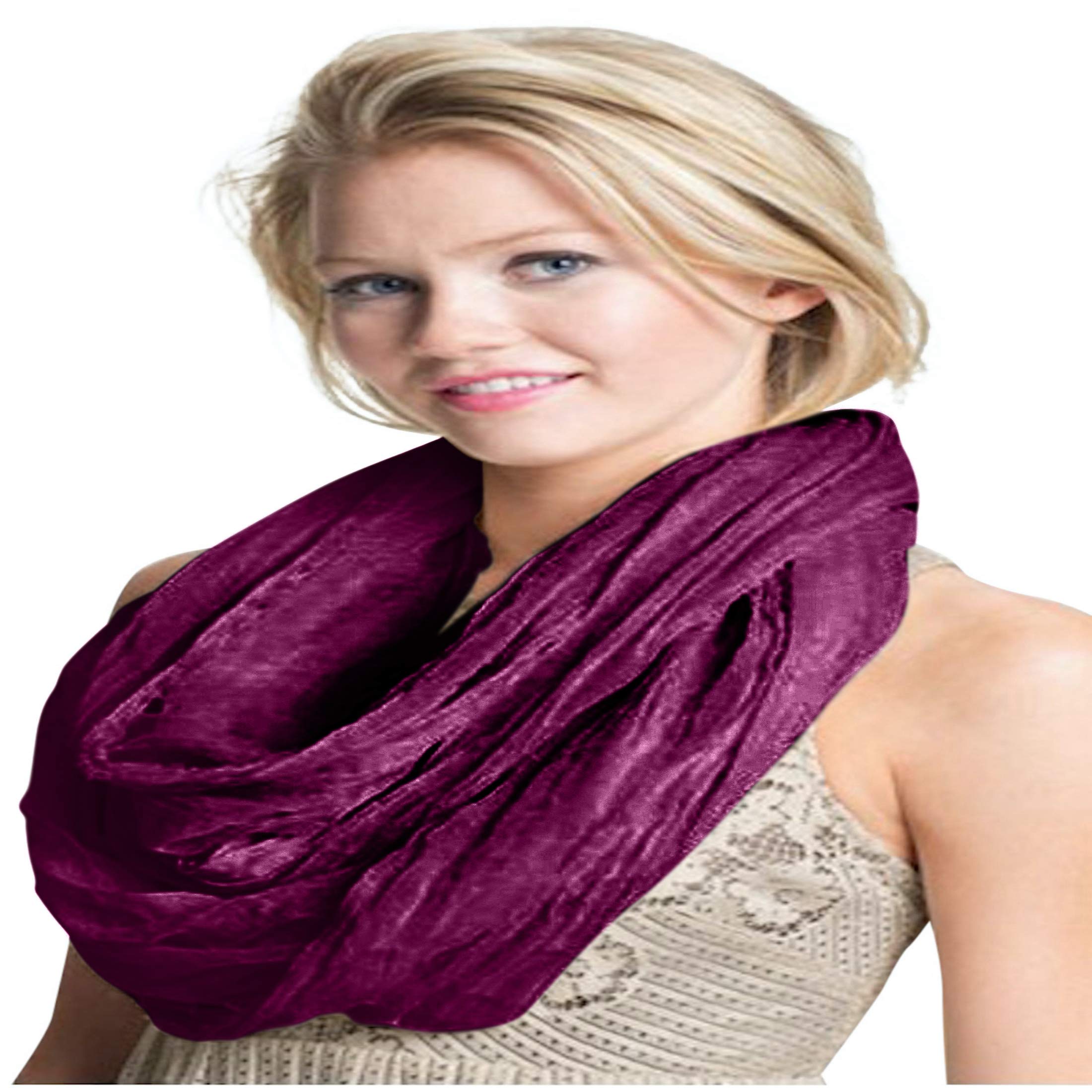 Purple Mobius Infinity Scarf Snood Cowl Tube Round Shawl Pashmina CJ Apparel NEW