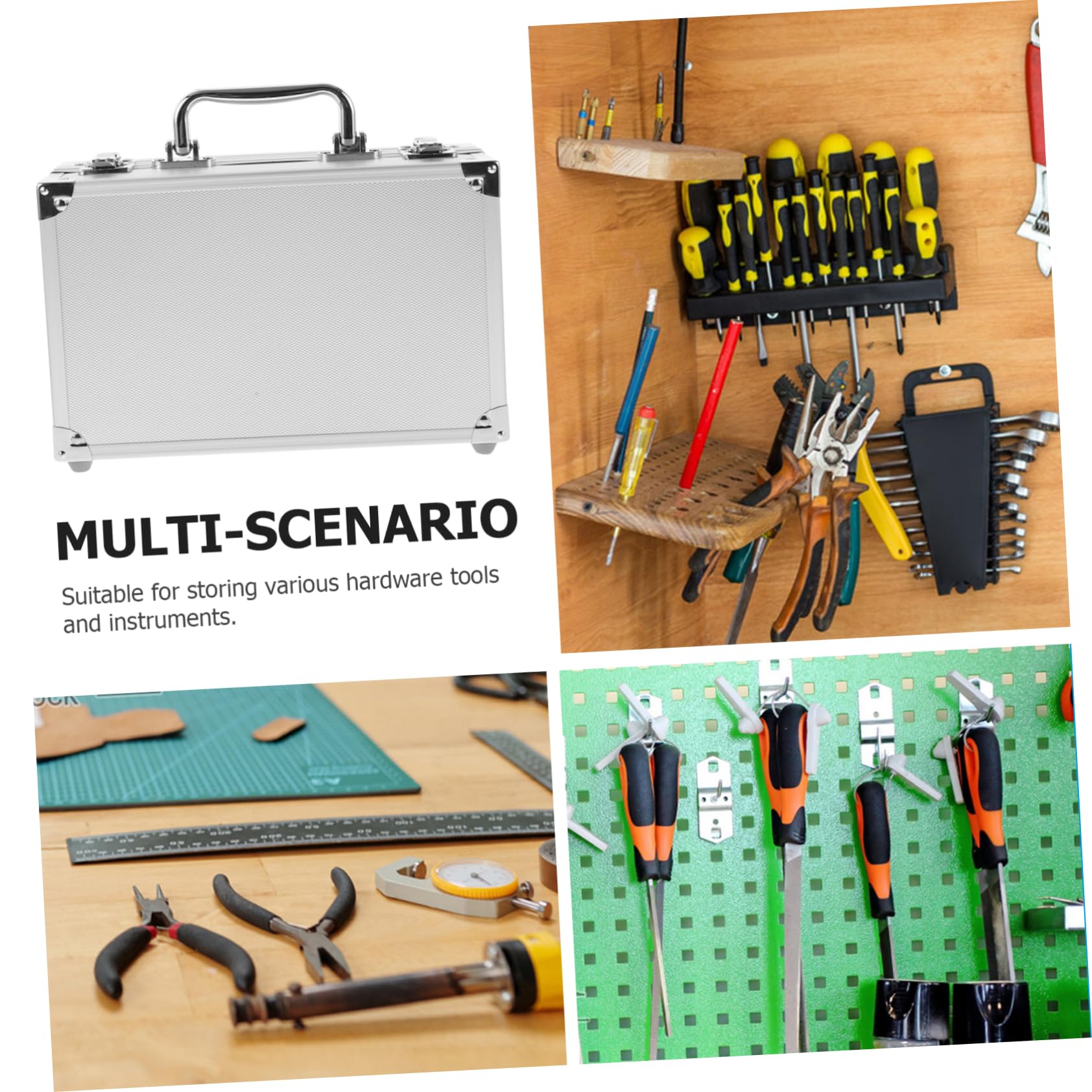 NUOBESTY Boîte à Outils Métallique Portable pour Rangement Étui De Transport Multifonction Coffret Outils Compact