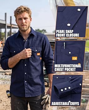 Amazon.com: Titicaca FR Work Shirt Pearl Snaps Flame Resistant