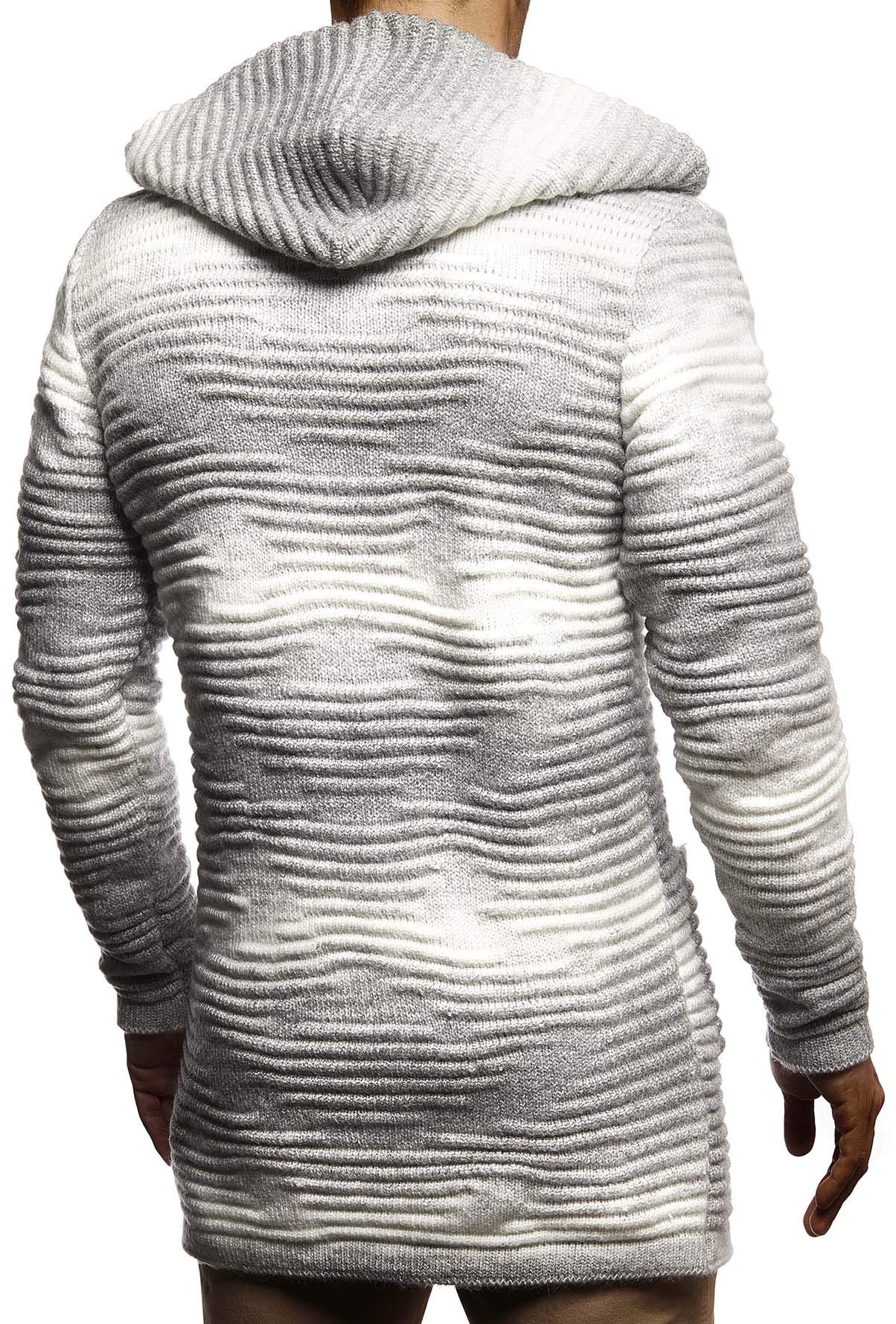 Leif Nelson Giacca Uomo in Maglia con Cappuccio Cardigan LN-5715