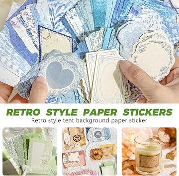 PLUSHCEWT 400 Pcs Scrapbook Paper Kit - Scrapbook Paper Vintage Basic and Versatile Scrapbooking Papers with 4 Themes for Journaling Supplies,Card Making,DIY & Decorative Craft for Junk Journals