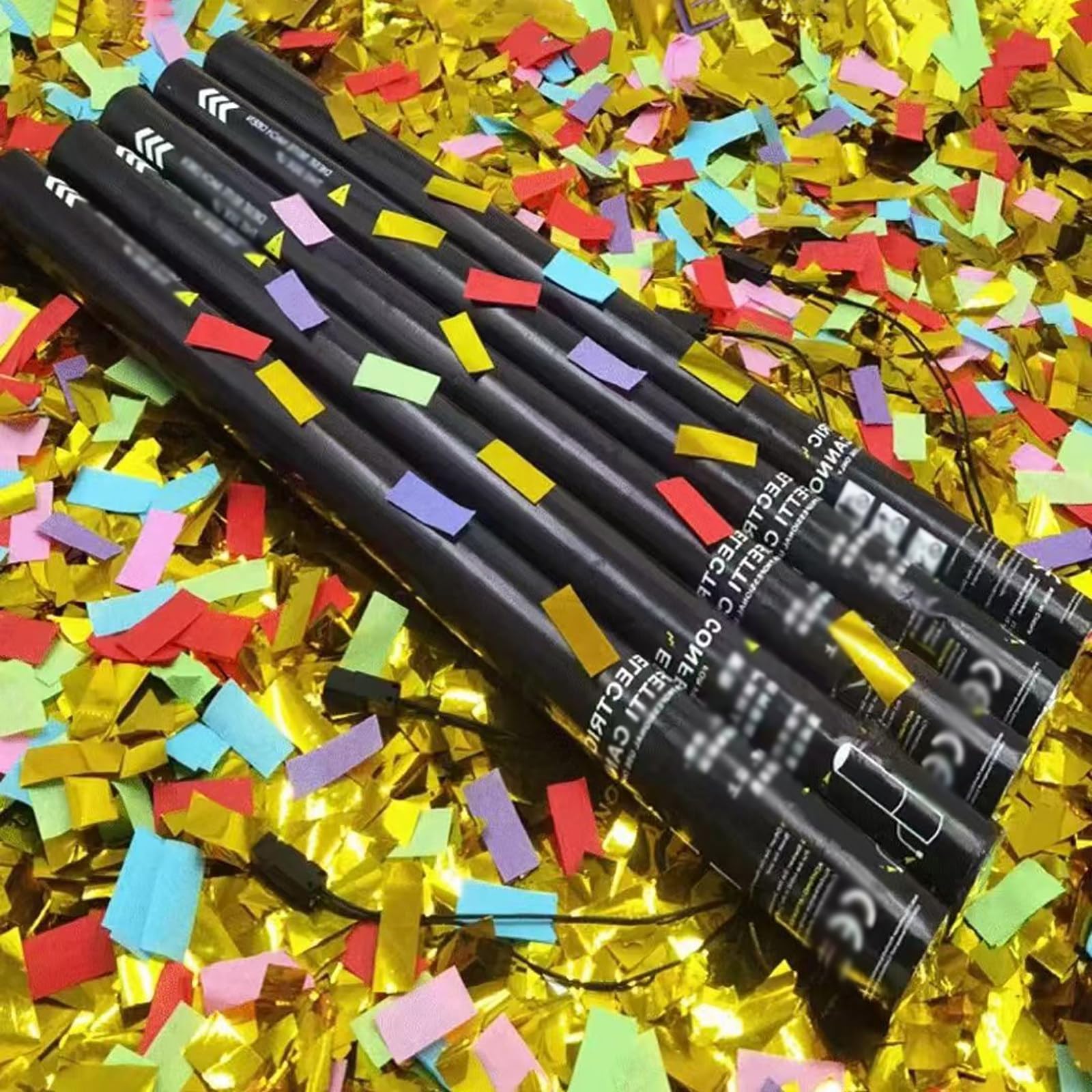 Konfetti-Kanonen-Patronen, mehrfarbige Konfetti-Popper für Hochzeiten, Partys, Veranstaltungen, Weihnachten, benötigt 2-Schuss-/4-Schuss-Maschine zum Aktivieren von Bandbarren, 50 Stück