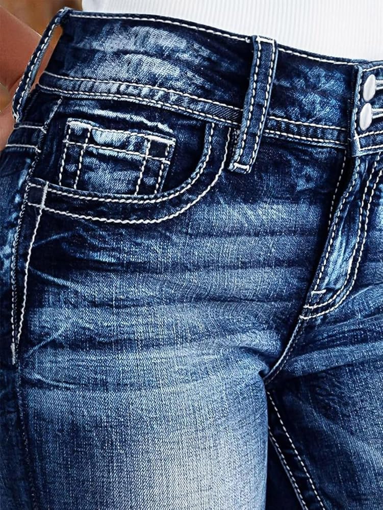 Double Waist Boots Cut Denim Mid Blue　S Double Waist Boots Cut Denim Mid Blue – SCULPTOR JAPAN