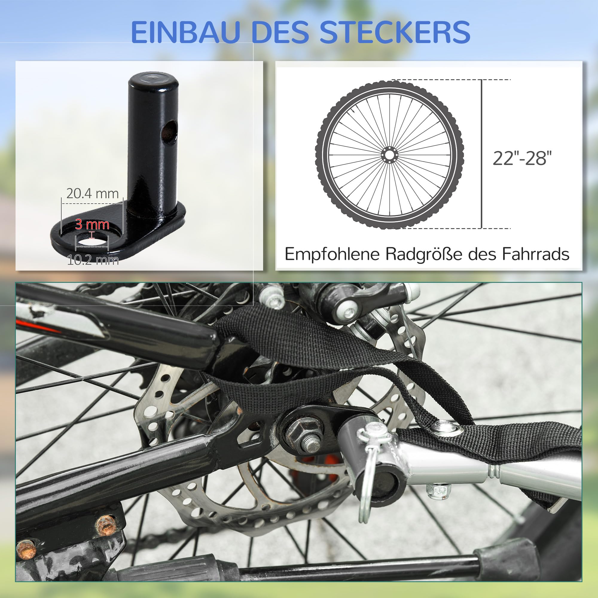 HOMCOM Lastenanhänger Transportanhänger Fahrrad Lasten-Fahrradanhänger Anhänge CargoTrailer