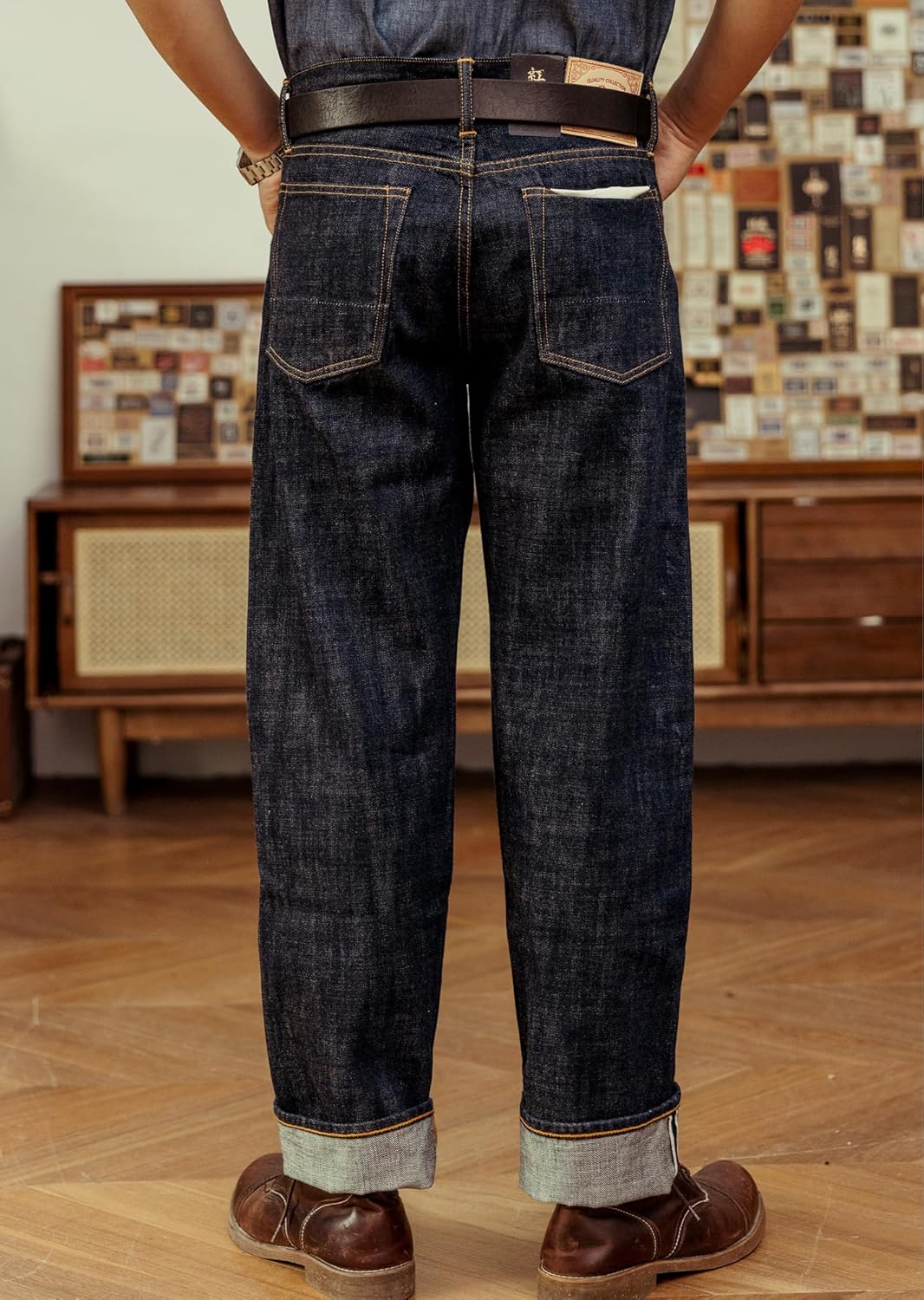 Red Tornado Vintage Men's Jeans Relaxed Fit Straight Leg 14oz Selvedge Jean Denim Pants Loose Fit Hight Rise Men Jeans - Image 2