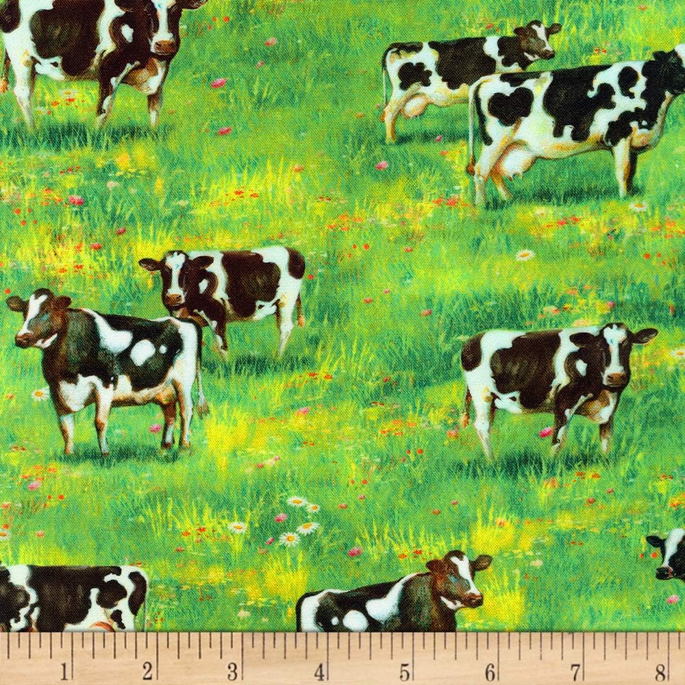 Kaufman Down On The Farm Cows Country, Quilting Fabric by the Yard