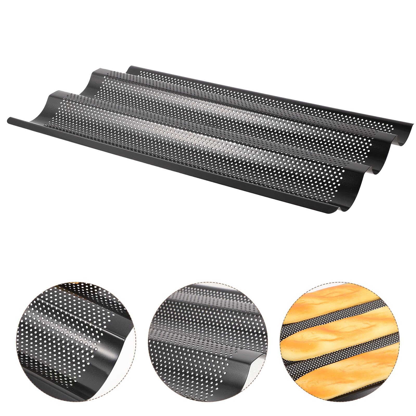 Nonstick French Bread Baking Pan aus Edelstahl Baguetteform mit Schneller Wärmeleitung und Lebensmittelechter Beschichtung für Gleichmäßiges Backen zu Hause