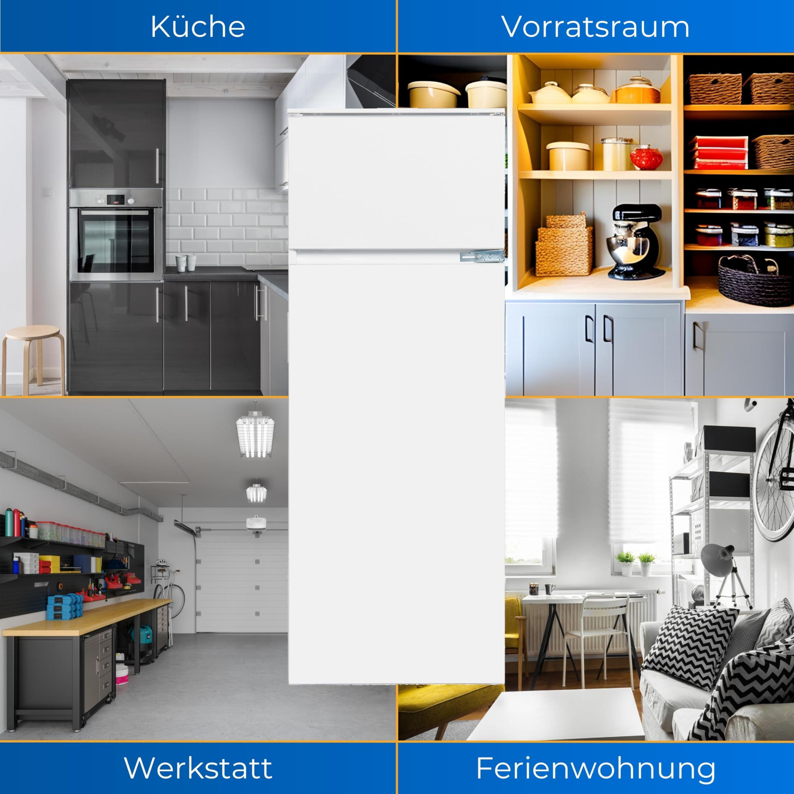 Exquisit Einbaukühlschrank mit Gefrierfach - 145 cm, 205 L, Weiß