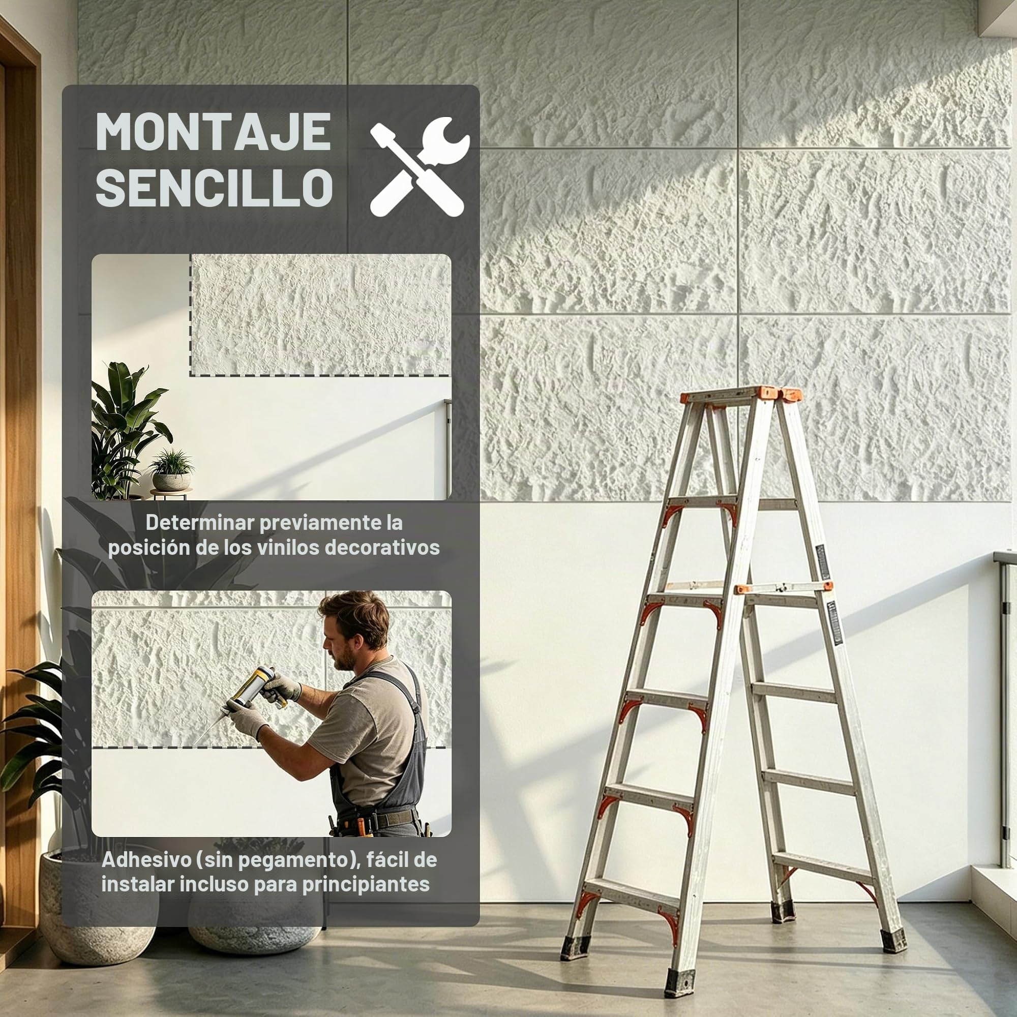 YRHome Paneles de pared 3D de poliuretano, aspecto de piedra, 120 x 60 cm, antracita, 2 unidades (1,44 m²), 3 cm de grosor, resistentes al moho y fáciles de limpiar, para cocina y salón